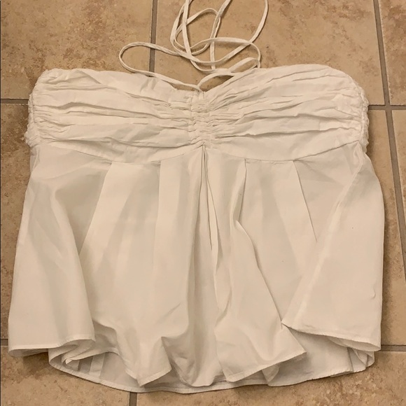 White pleated crop top - Picture 1 of 2